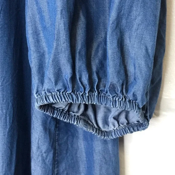 Crown & Ivy Women's 1X Blue Chambray Denim Dress - Picture 5 of 8